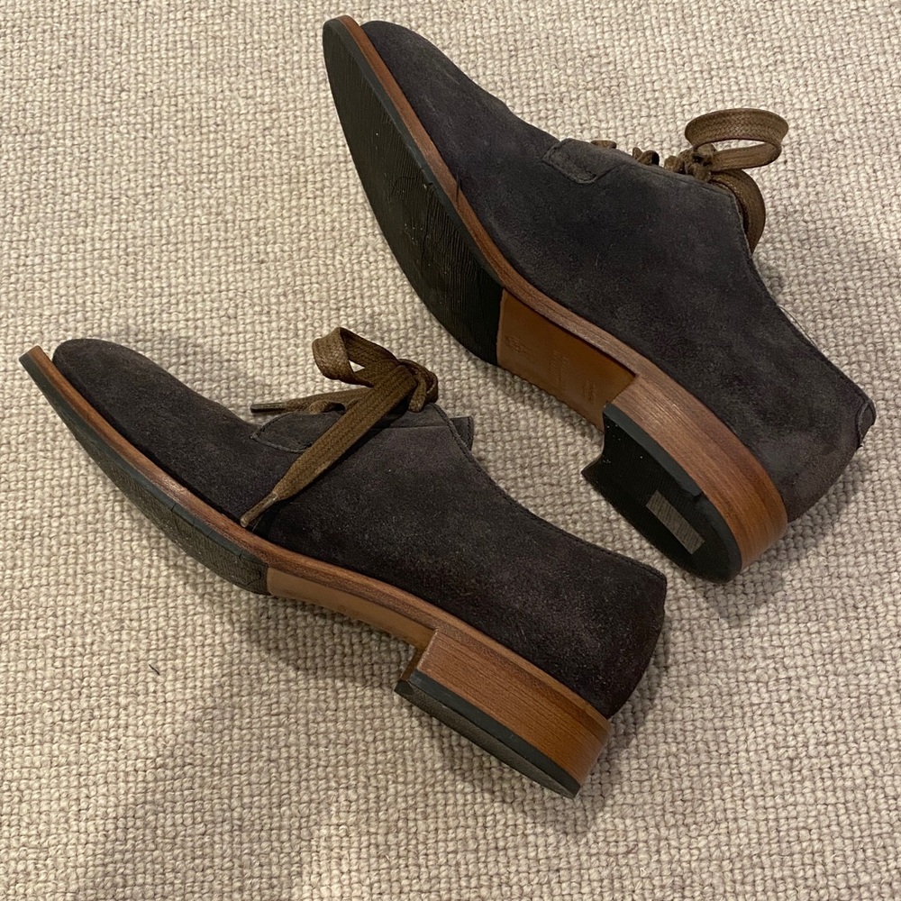 Brunello Cucinelli Dark Gray Suede Oxfords, sz 5.5 - Picture 6 of 11